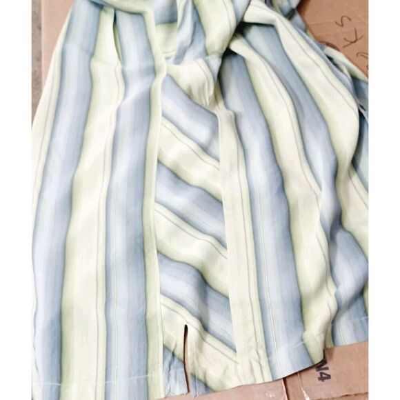 Tommy Bahama Men's Green Striped Short Sleeve Button Up Relax Shirt Large - Picture 5 of 8